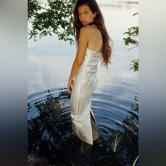 ZARA FITTED METALLIC DRESS - Picture 14 of 15